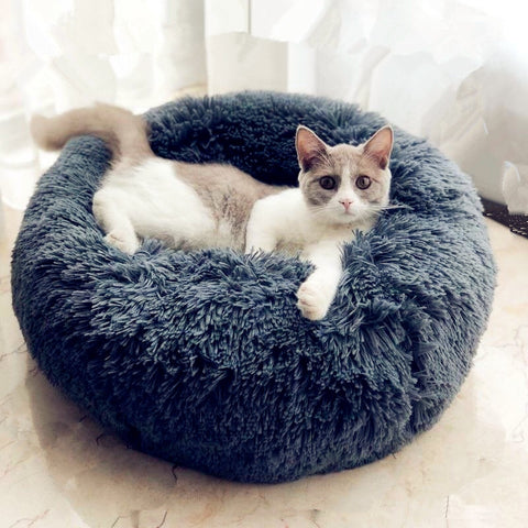 Round Plush Cat And Dog Bed