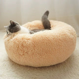 Round Plush Cat And Dog Bed